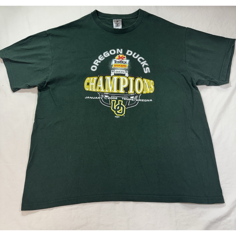 Oregon Ducks 2002 Tostitos Fiesta Bowl Champions T-Shirt Mens XL Vintage NCAA